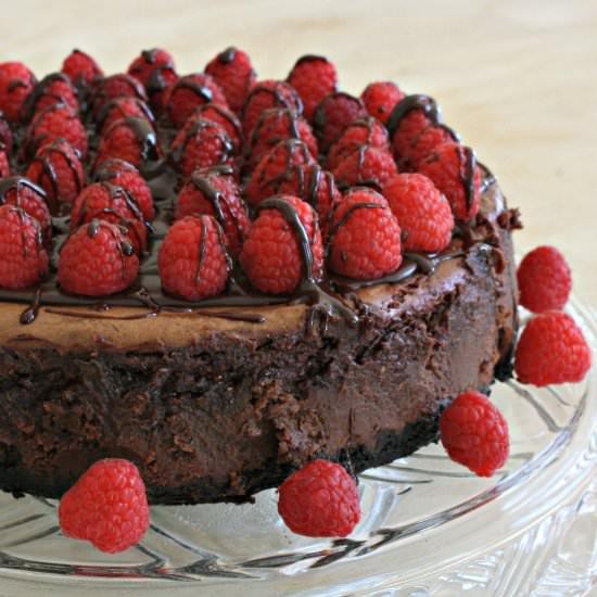 Dark Chocolate Raspberry Cheesecake