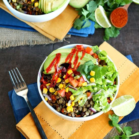 The Big Southwest Lentil Salad Bowl