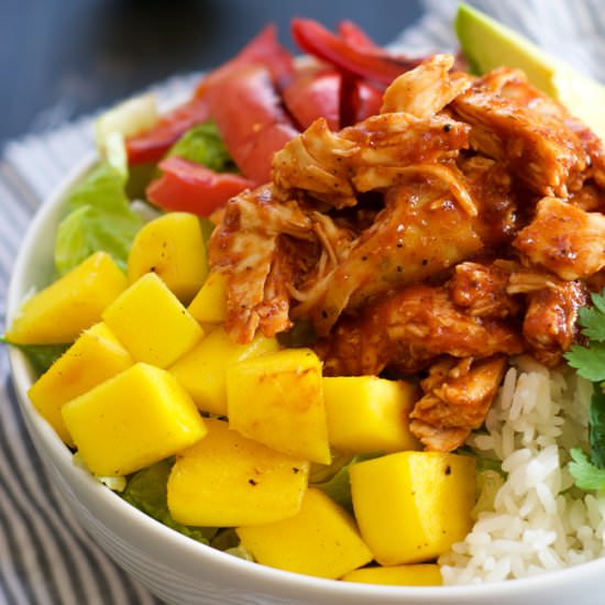 Mango & BBQ Chicken Lettuce Bowls