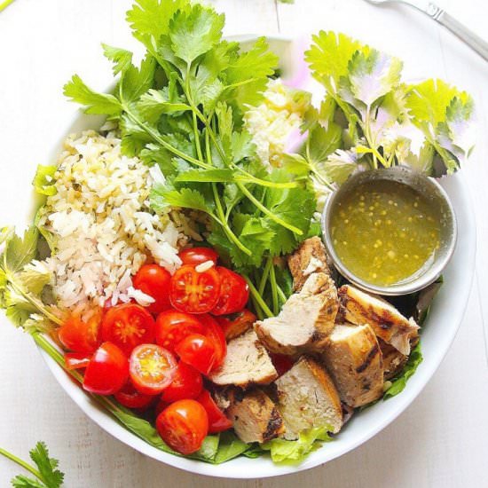 Salsa Verde Grilled Chicken Salad