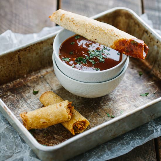 Chicken and Green Olive Taquitos