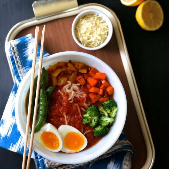 Ramen Primavera with Parmesan