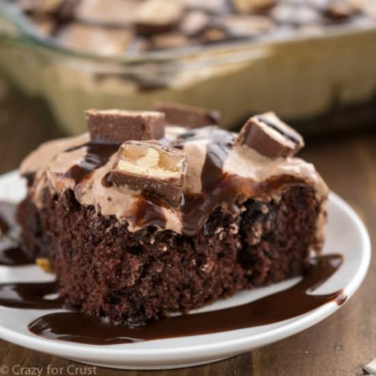 Snickers Poke Cake