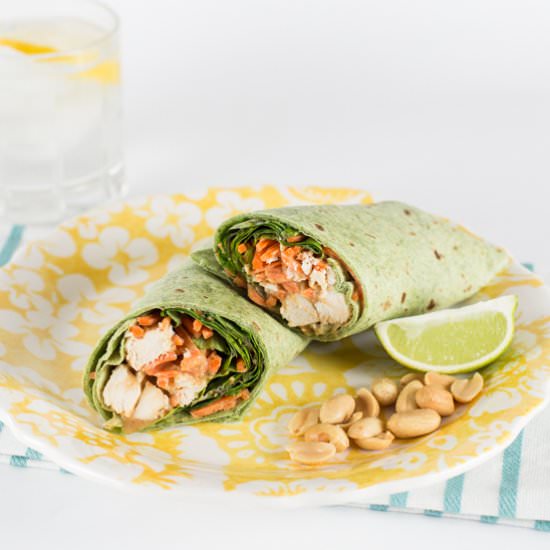 Thai Peanut Chicken Wraps