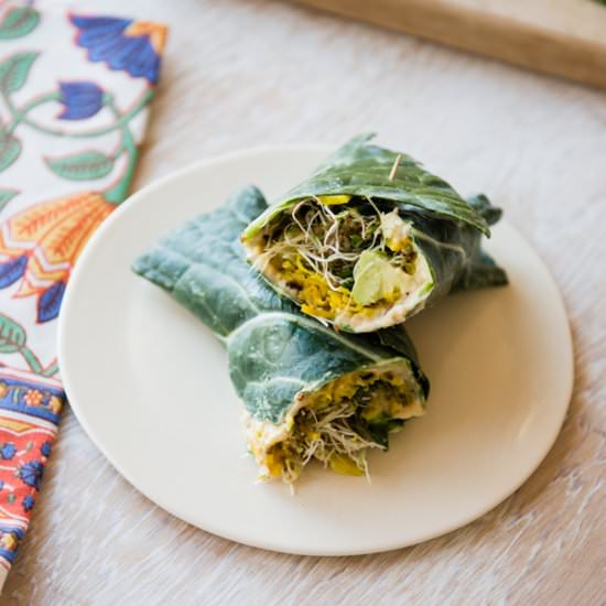 Collard Hummus Wraps