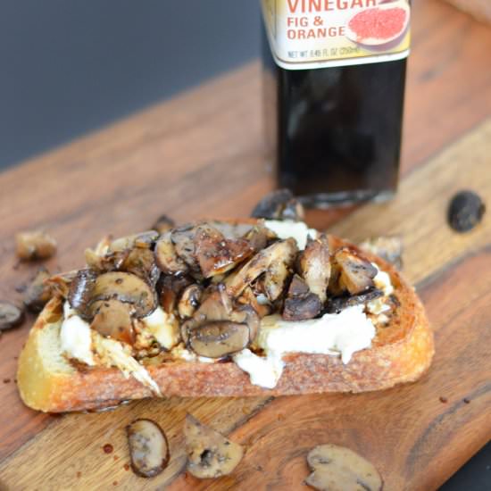 Roasted Mushroom + Burrata Crostini