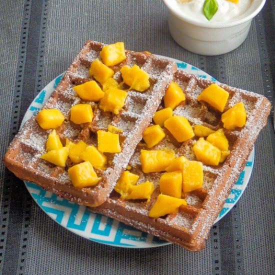 Fresh corn waffles