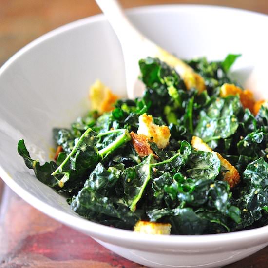 Healthy Kale Caesar Salad