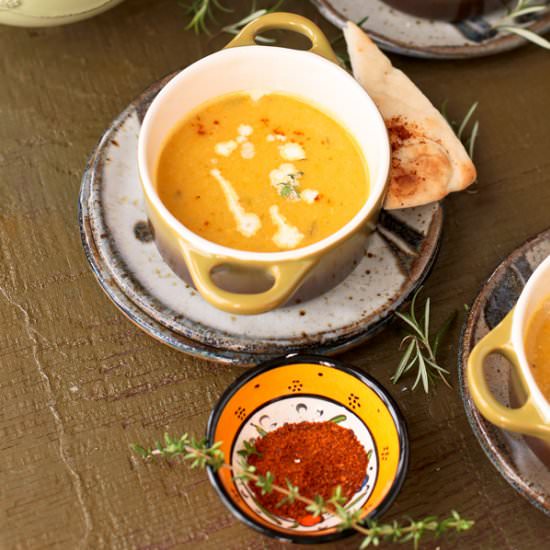 Cauliflower with Sweet Pepper Soup