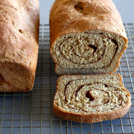 Whole grain cinnamon bread