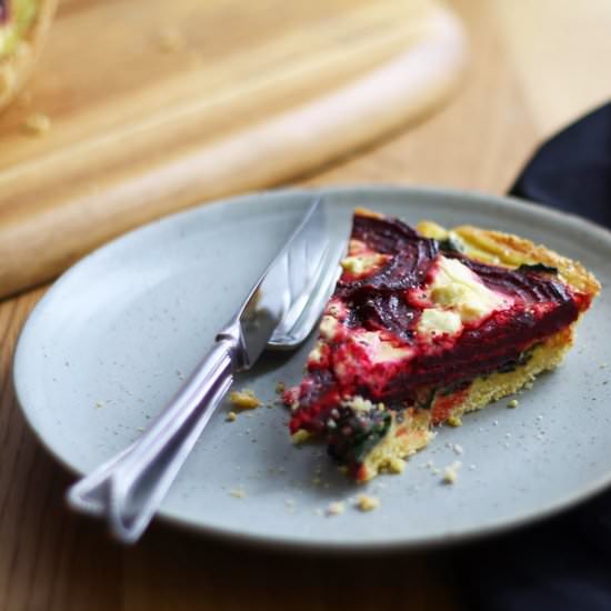 Beet + Goat Cheese Tart