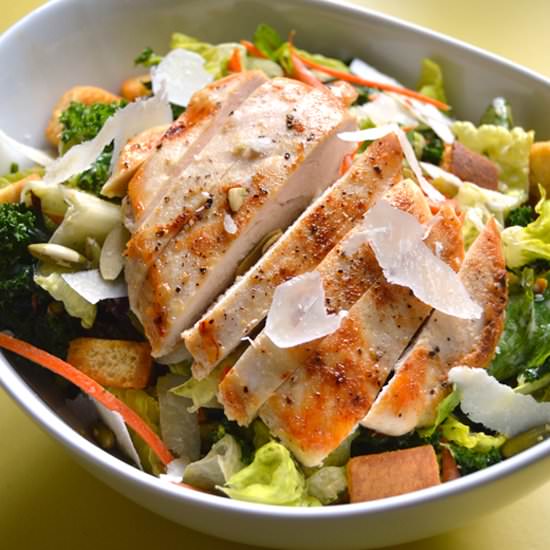 Chicken Kale Caesar Salad