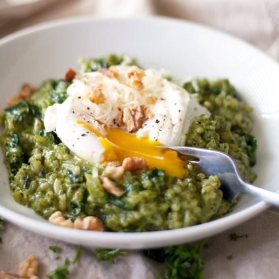 Oven Risotto with Kale Pesto