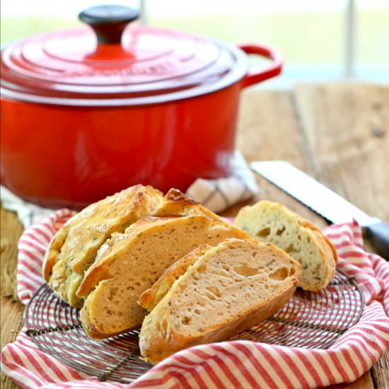 Rosemary Sea Salt Dutch Oven Bread