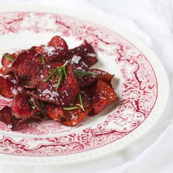 Beetroot Chips with Rosemary salt