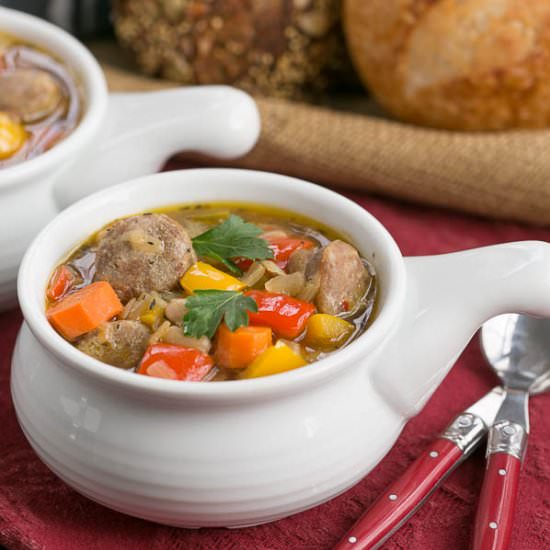 Sausage, Pepper and Bean Soup