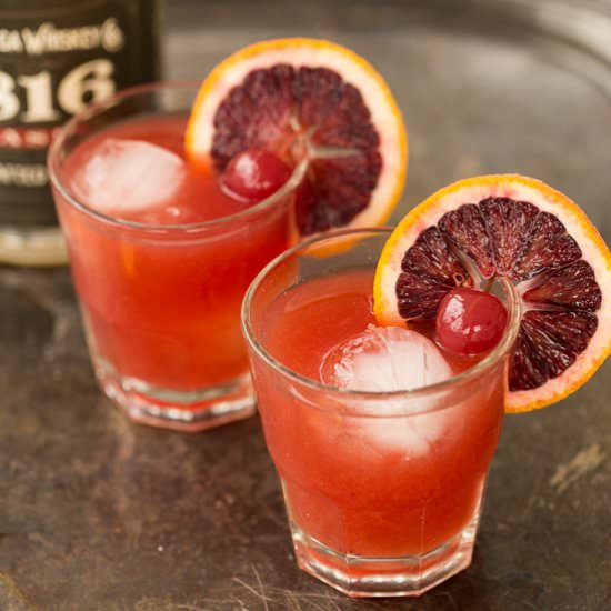 Blood Orange Whiskey Sours