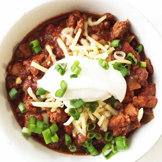 Skinny Crock Pot Guinness Chili