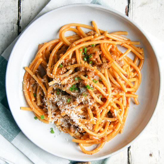 Paprika White Wine Bucatini