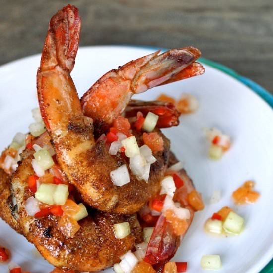 Cajun Shrimp, Citrus-Cucumber Salsa