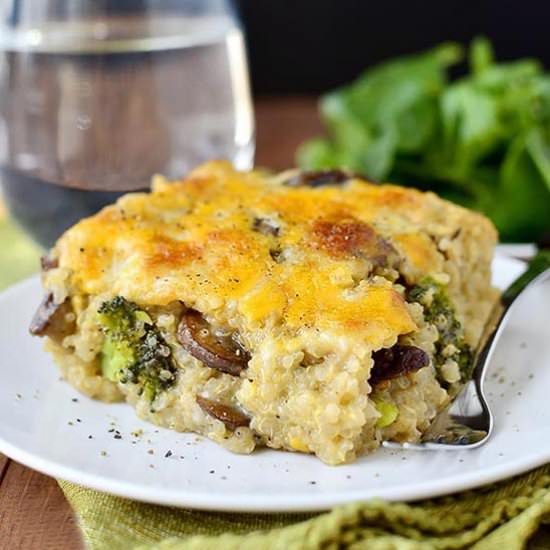 Cheesy Mushroom and Broccoli Quinoa