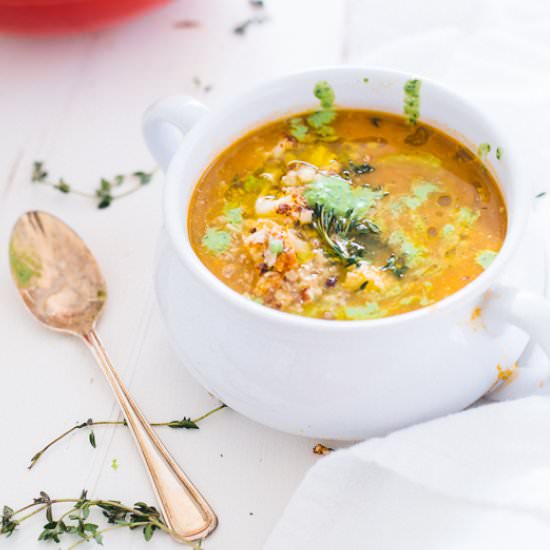 Roasted Cauliflower & Tomato Soup