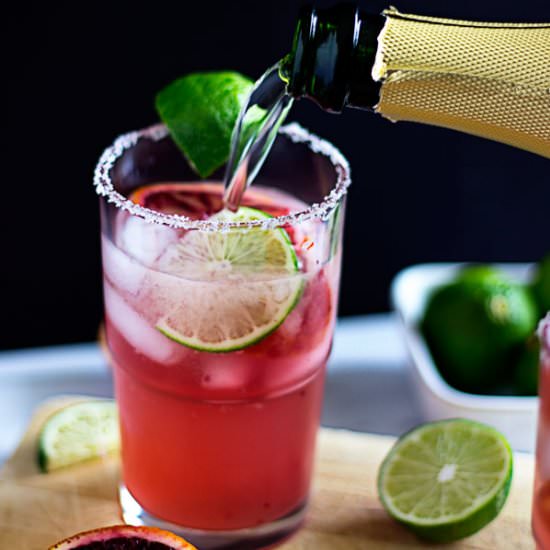 Blood Orange and Ginger Ale Mimosa