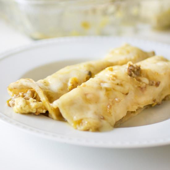 Green Chile Breakfast Enchiladas