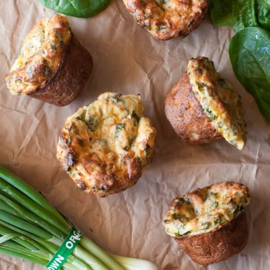 Spinach and Cheddar Popovers