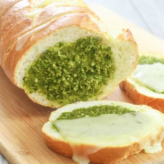 Hasselback Pesto Cheese Bread