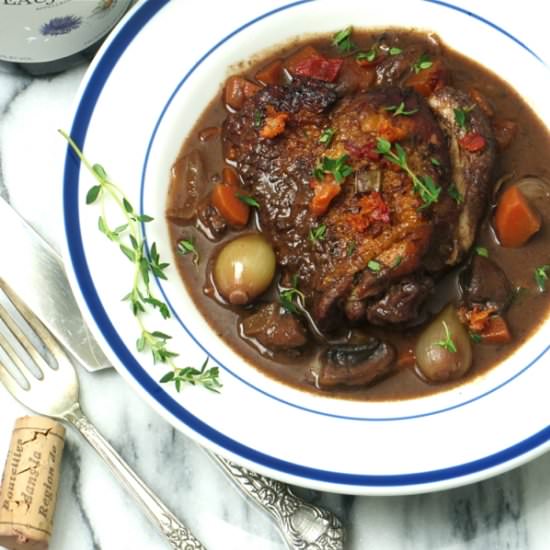 Coq au vin for two