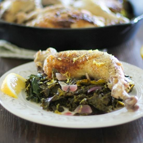 Braised Chicken and Kale