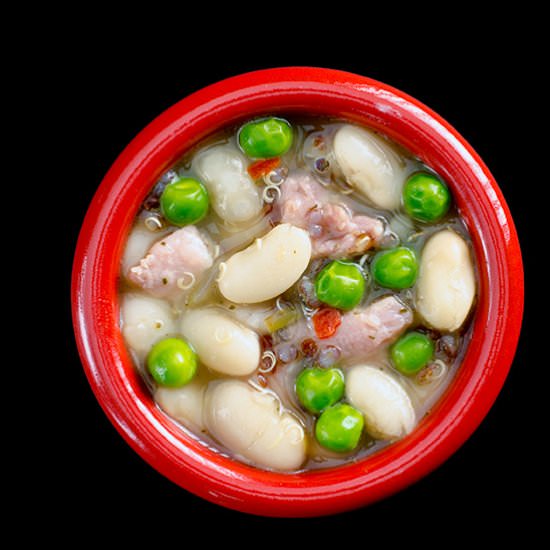 White Bean and Quinoa Soup with Ham