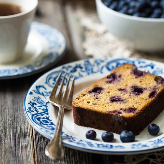 Greek Yogurt Blueberry Banana Bread