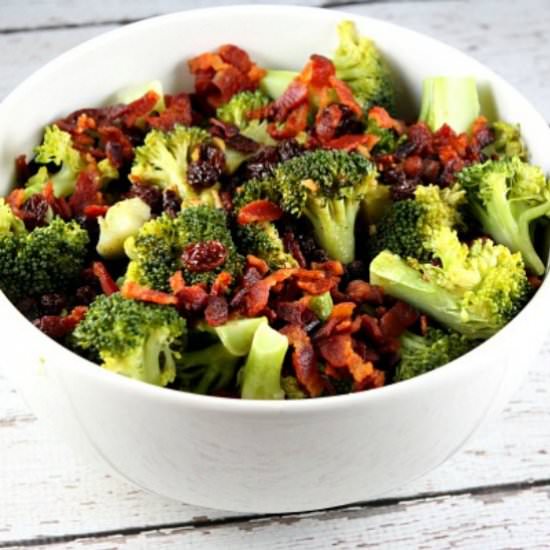 Broccoli with Hot Bacon Dressing