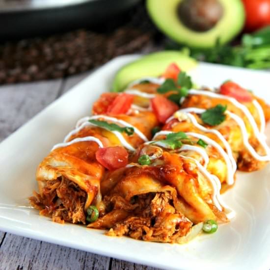 Slow Cooker Chicken Enchiladas