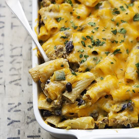 Cheesy Mexican Rigatoni Bake