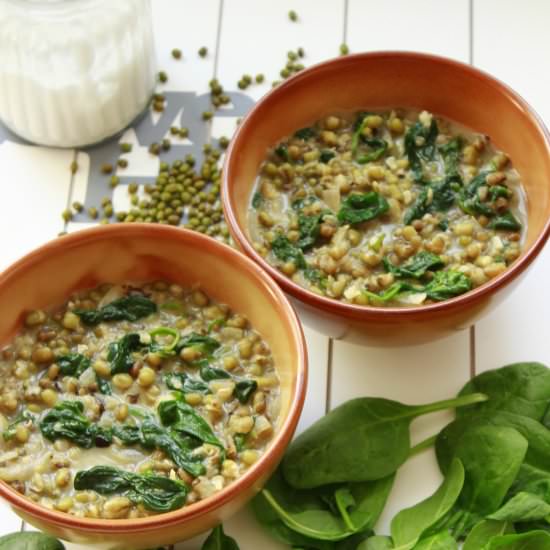 Mung Beans with Baby Spinach