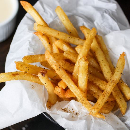 Crab Fries with Beer-Cheese Sauce