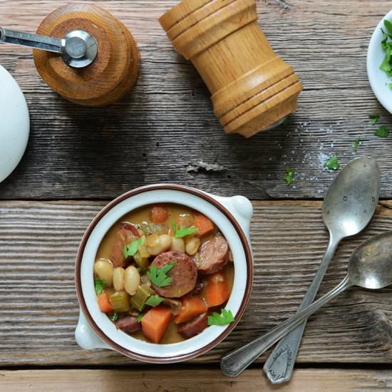 Braised Sausage and White Beans