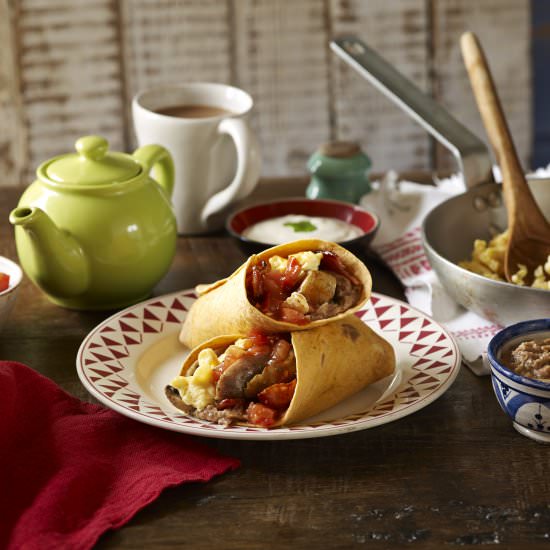 Full English Breakfast Burritos