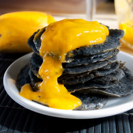 Mango Sesame Rice Pancakes