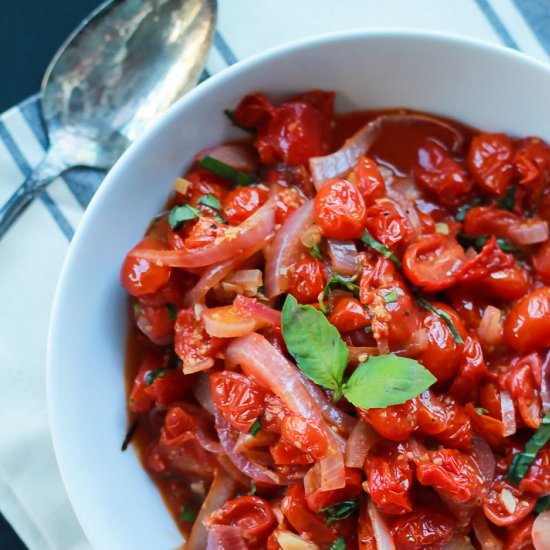 Roasted Tomato Basil Salad