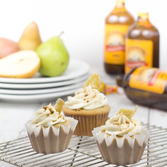 Ginger Beer Cupcakes Pear Frosting