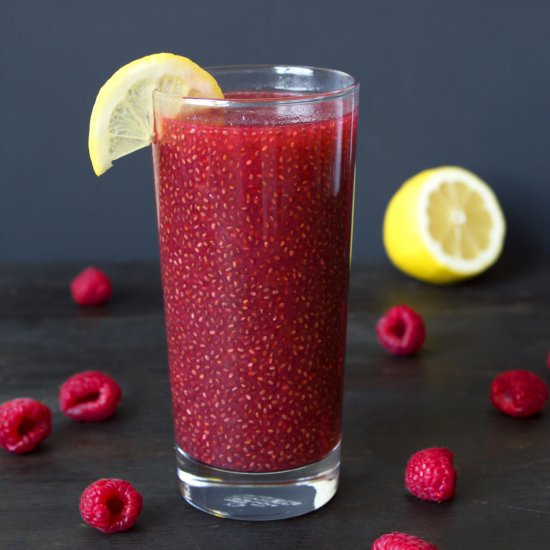 Raspberry Chia Green Tea Lemonade