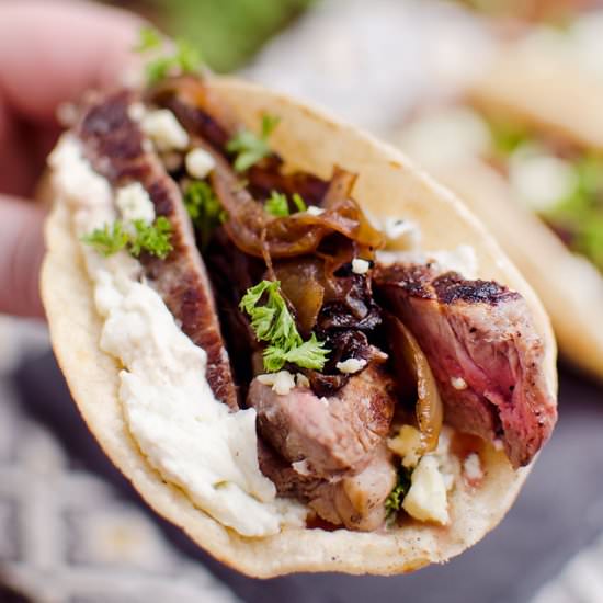 Steak & Whipped Bleu Cheese Tacos