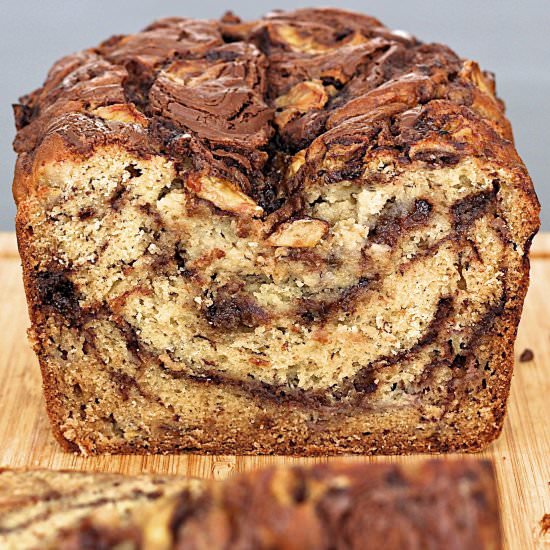 Nutella Swirled Banana Bread