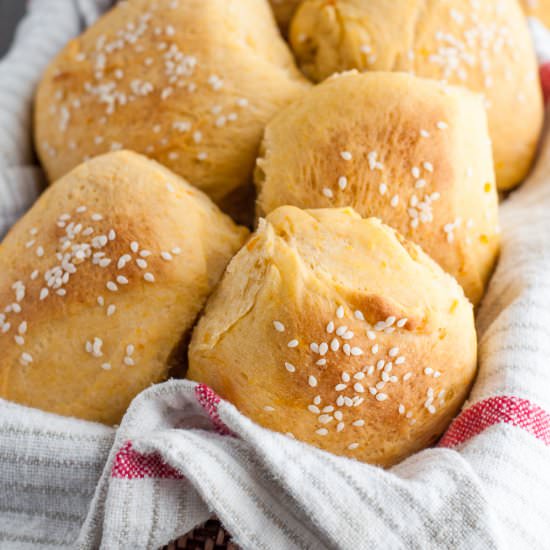 Fluffy Sweet Potato Rolls