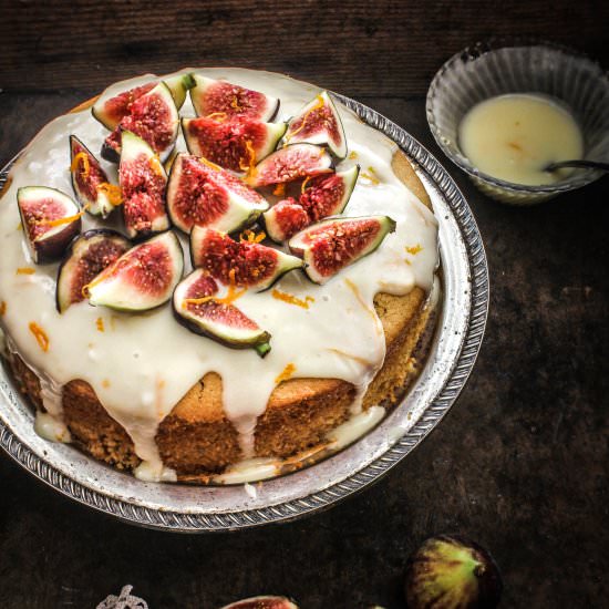 Butterscotch Cake with Figs