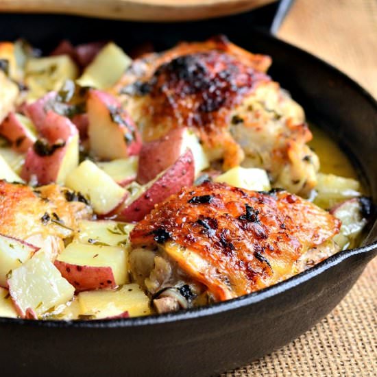 Balsamic Chicken Thighs & Potatoes